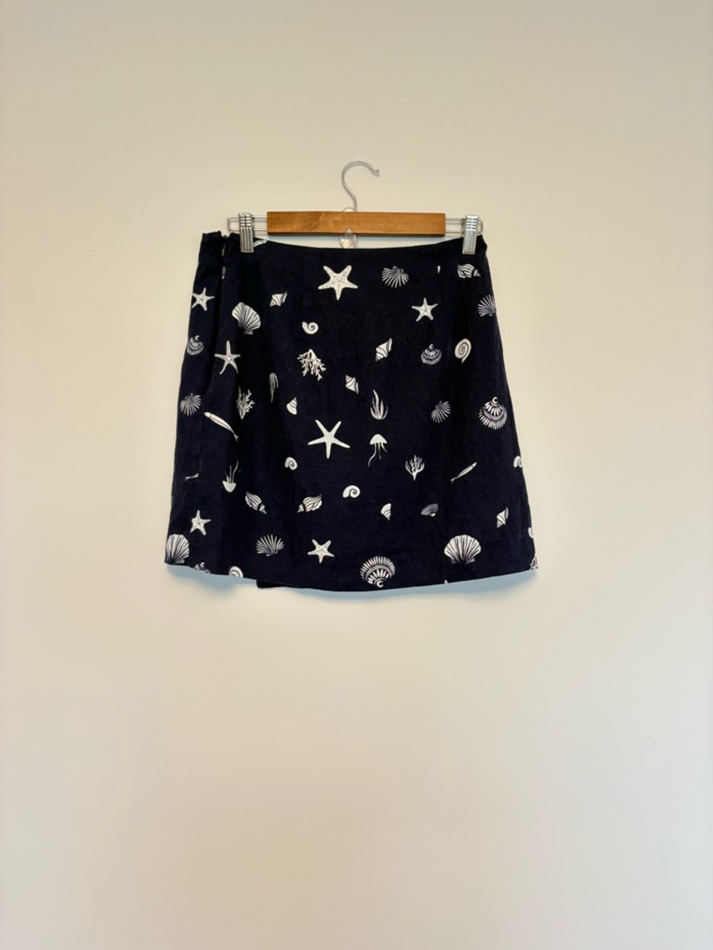 NEW A New Day Women's Linen Blend Skort Navy Print Size 12 - Picture 5 of 11